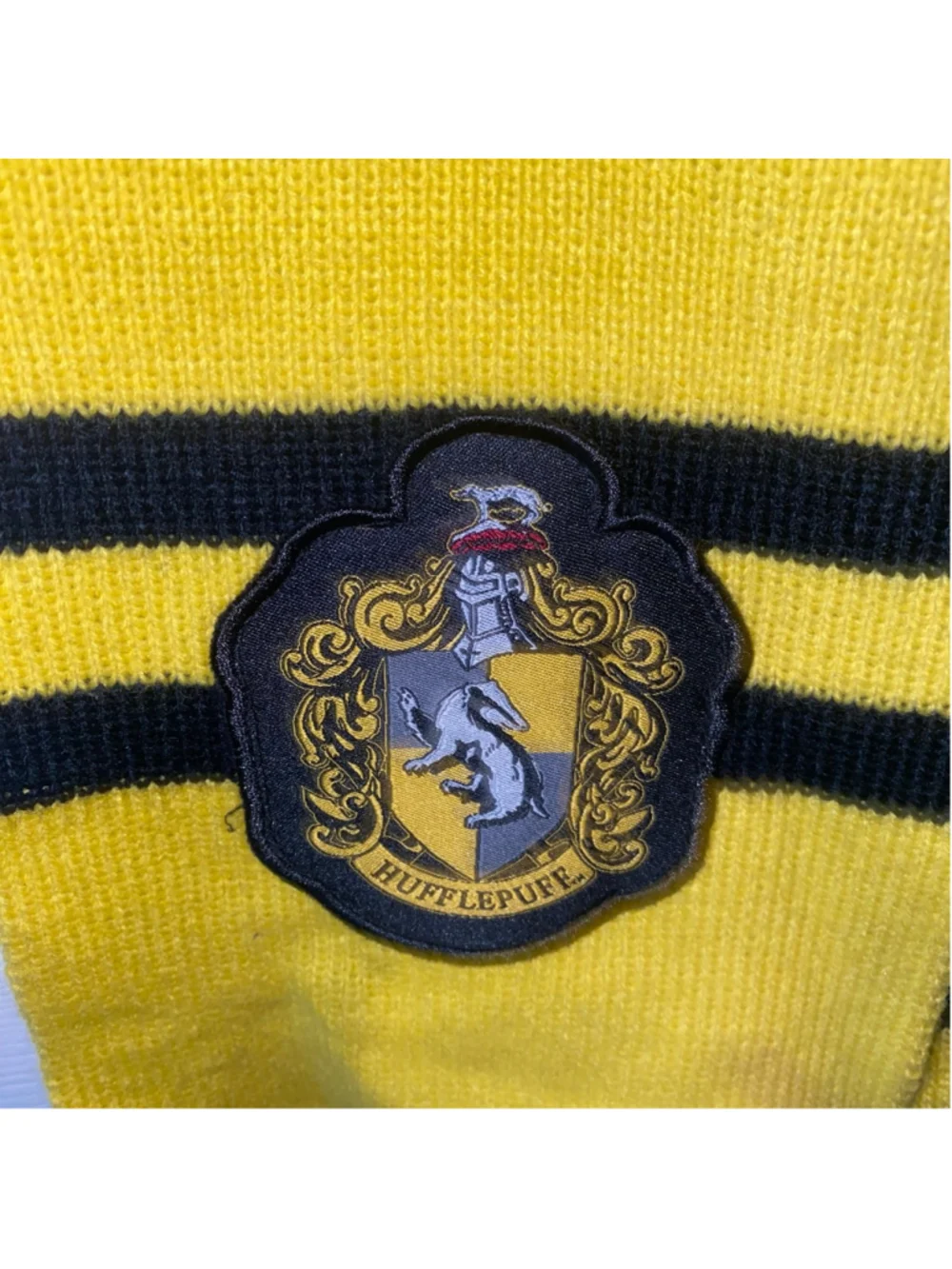 Women's Harry Potter Hufflepuff Knit Scarf Yellow Black